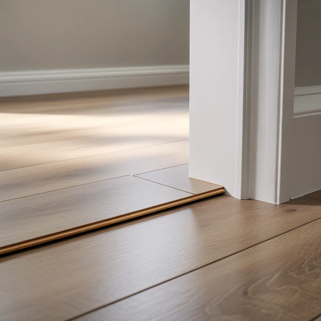 Laminate flooring finished neatly at a threshold in West Bromwich